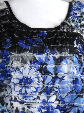 Cato Women's Floral Tiered-Ruffle Short-Sleeve Pullover Top Size XL (C2062)